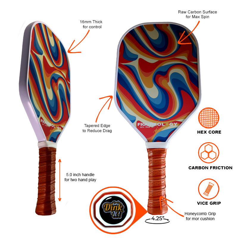 Figureology Carbon Fiber Graphite Wave Paddle – Ride the Crest of Performance and Style with Psychedelic Waves!