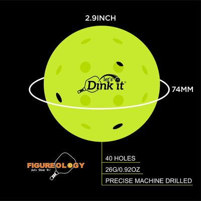 Figureology Let's Dink It Pickleballs – Unbreakable, Consistent, and Ready for Any Outdoor Game!